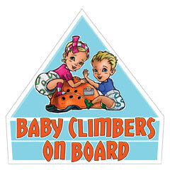 Car sticker 'Baby climbers on board'